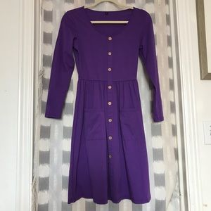Long Sleeve Button Down Midi Dress